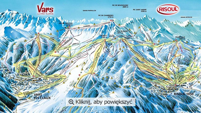 Risoul mapka stoków wyjazd narciarsko-snowboardowy